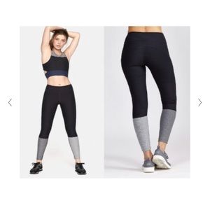 Outdoor voices leggings black and gray dipped